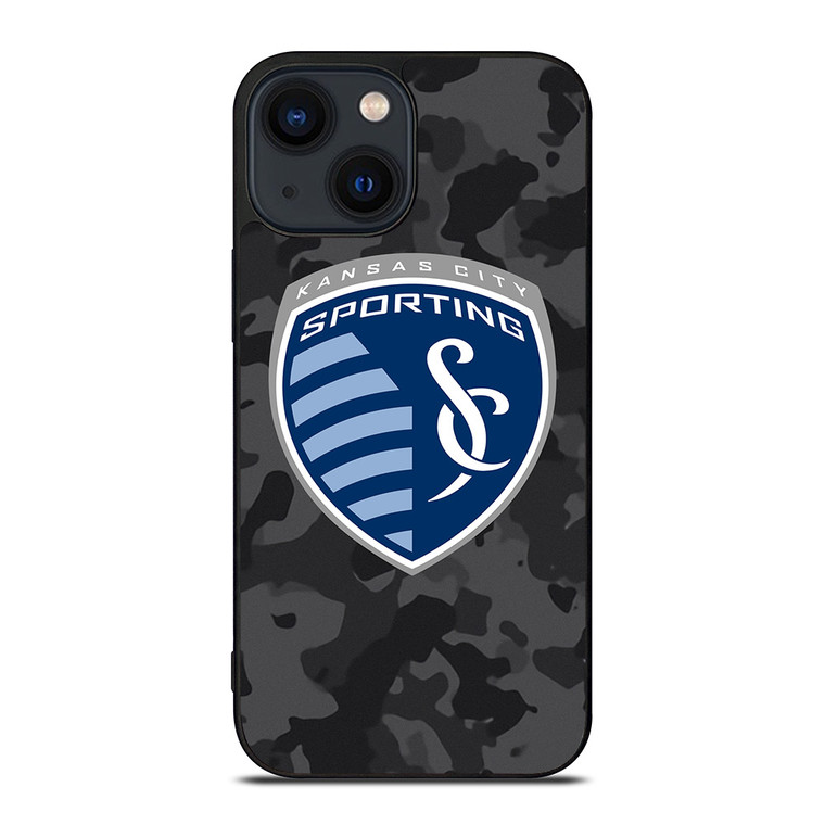 SPORTING KANSAS CITY MLS BLACK CAMO iPhone 14 Plus Case Cover