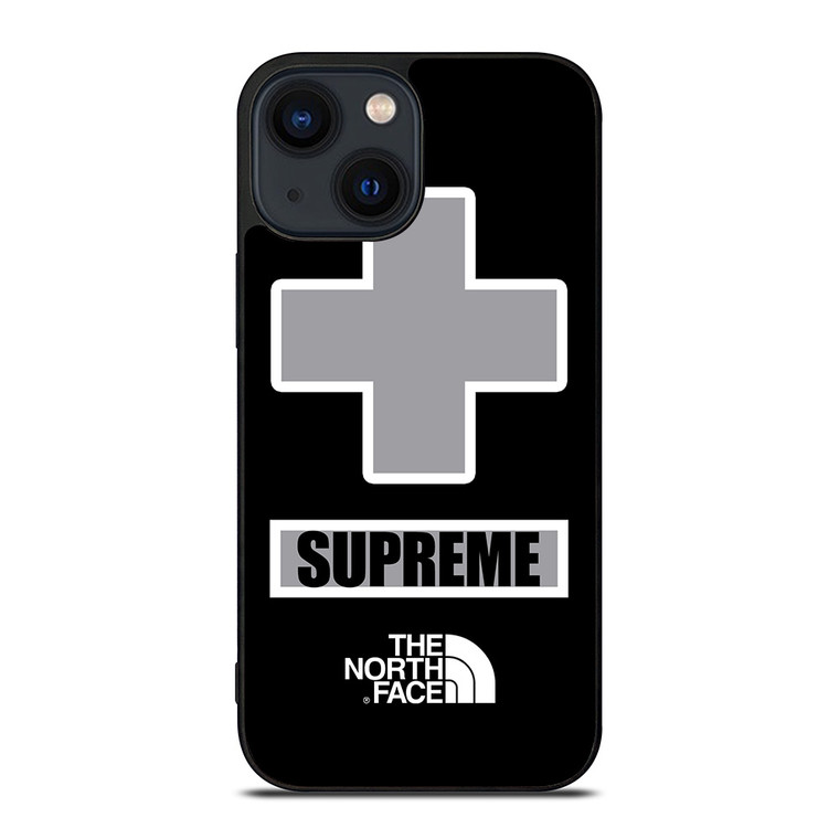 SUPREME X THE NORTH FACE GREY iPhone 14 Plus Case Cover