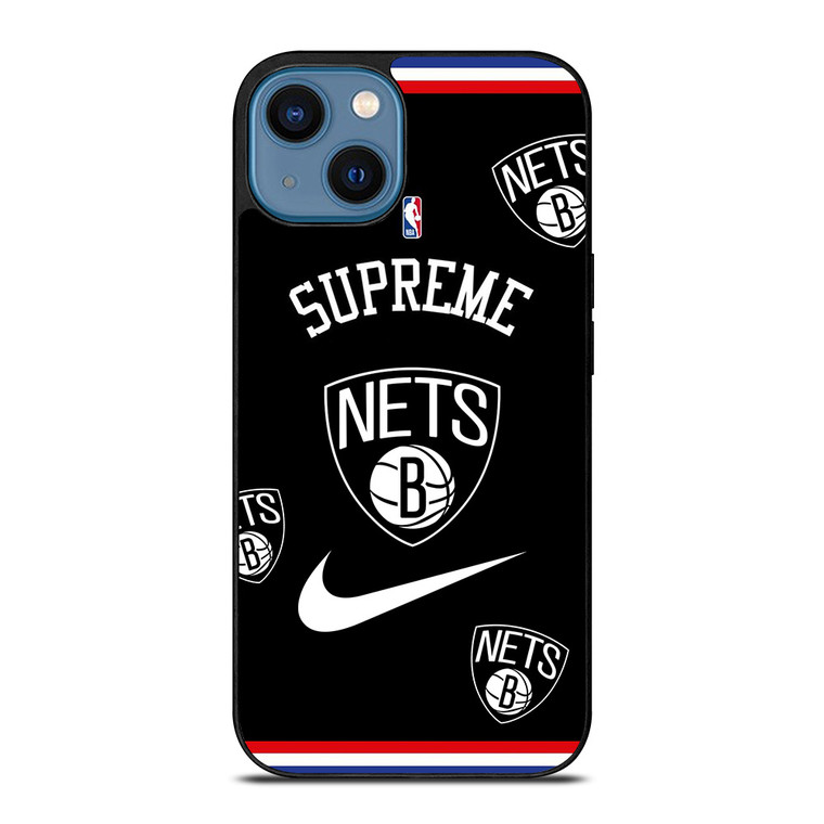 BROOKLYN NETS NBA X SUPREME NIKE iPhone 14 Case Cover