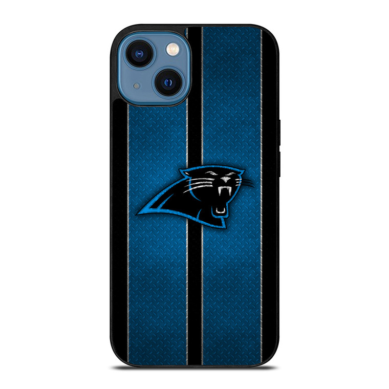 CAROLINA PANTHERS NFL METAL STRIPE iPhone 14 Case Cover