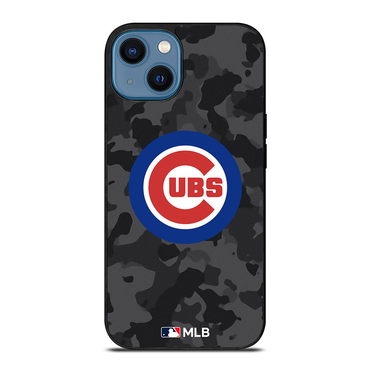 CHICAGO CUBS BASEBALL BLACK CAMO iPhone 14 Case Cover