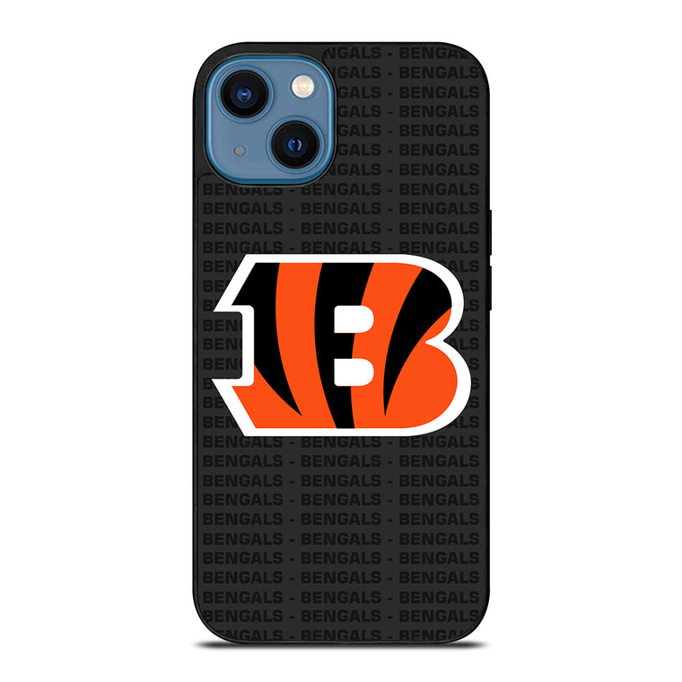 CINCINNATI BENGALS FOOTBALL TEXT iPhone 14 Case Cover