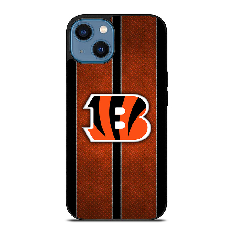 CINCINNATI BENGALS NFL METAL STRIPE iPhone 14 Case Cover