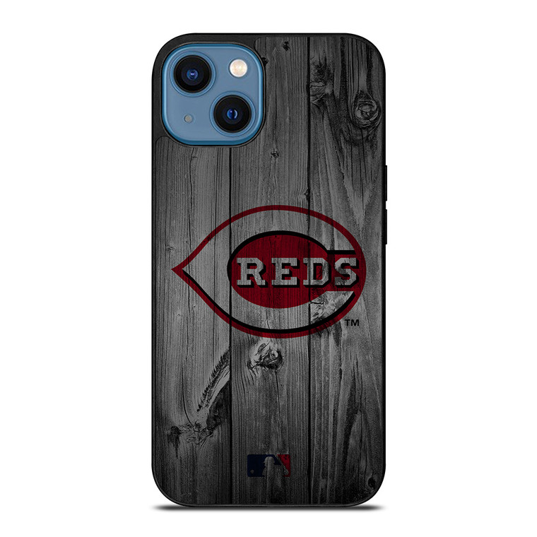 CINCINNATI REDS BASEBALL MLB WOOD LOGO iPhone 14 Case Cover