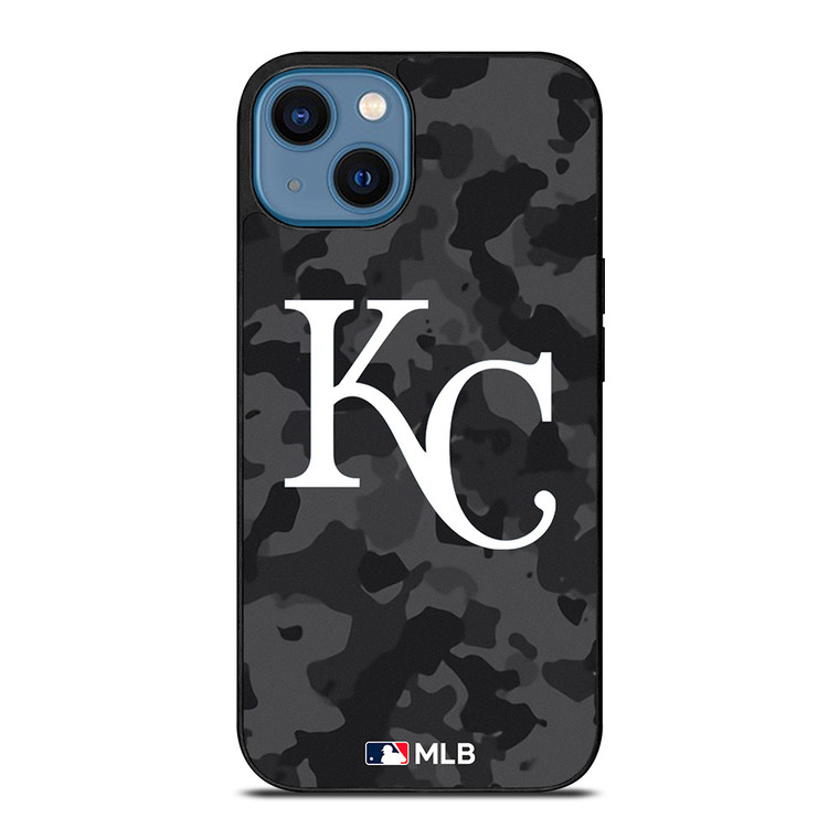 KANSAS CITY ROYALS BASEBALL BLACK CAMO iPhone 14 Case Cover
