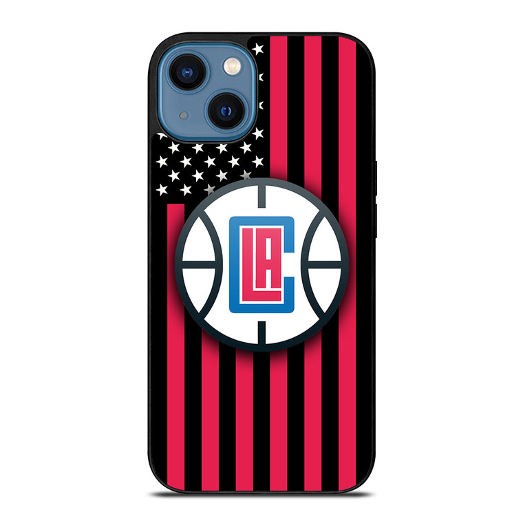 LOS ANGELES CLIPPERS NBA USA FLAG iPhone 14 Case Cover LOS ANGELES CLIPPERS NBA USA FLAG iPhone 14 Case Cover