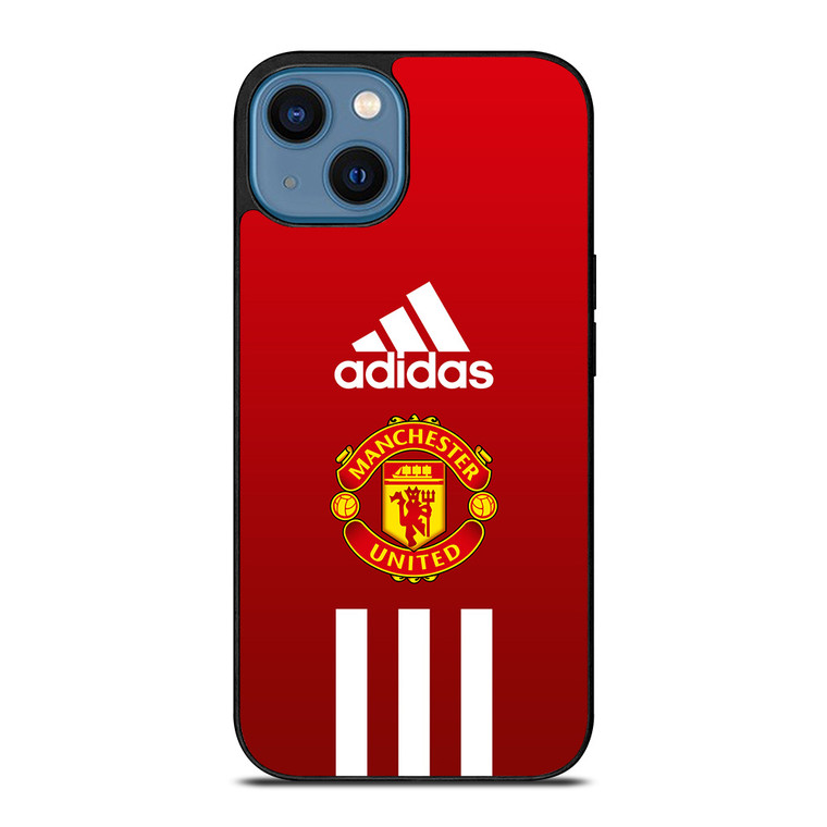 MANCHESTER UNITED FC ADIDAS STRIPES iPhone 14 Case Cover