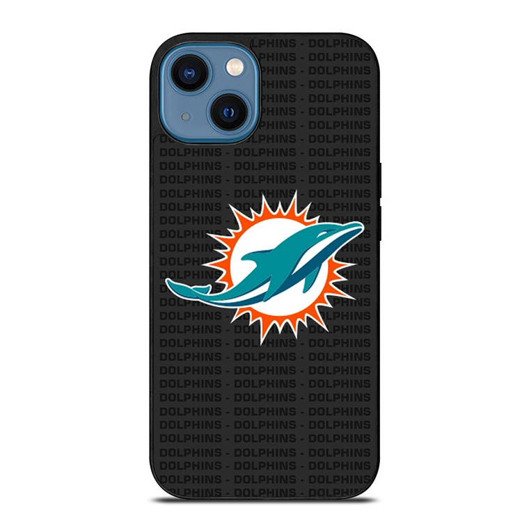MIAMI DOLPHINS FOOTBALL TEXT iPhone 14 Case Cover