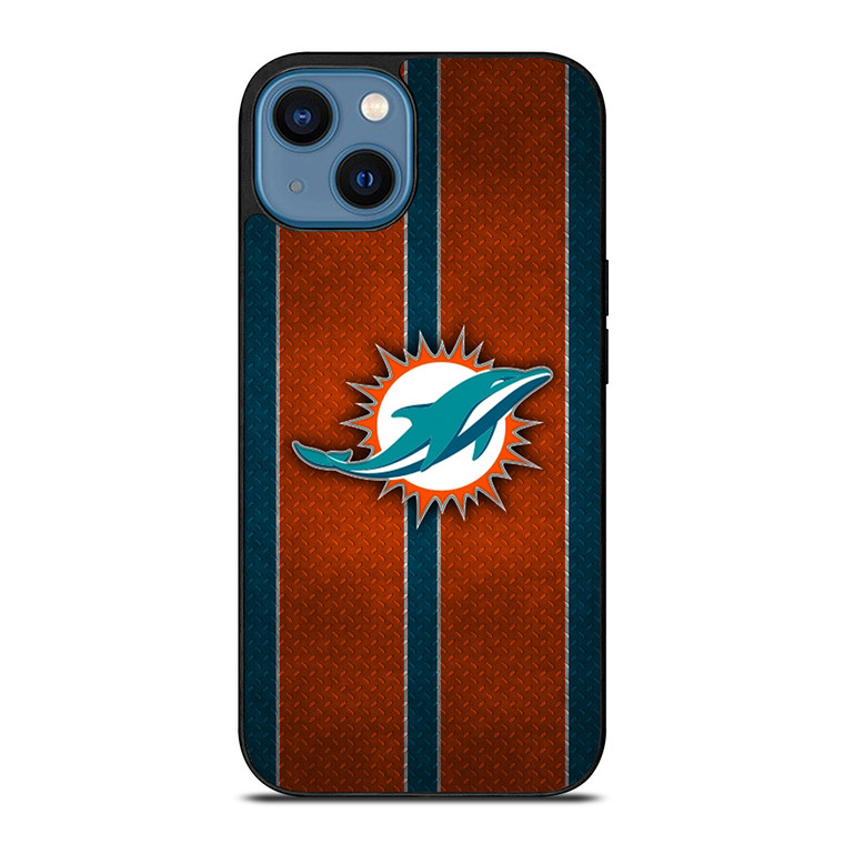 MIAMI DOPHINS NFL METAL STRIPE iPhone 14 Case Cover