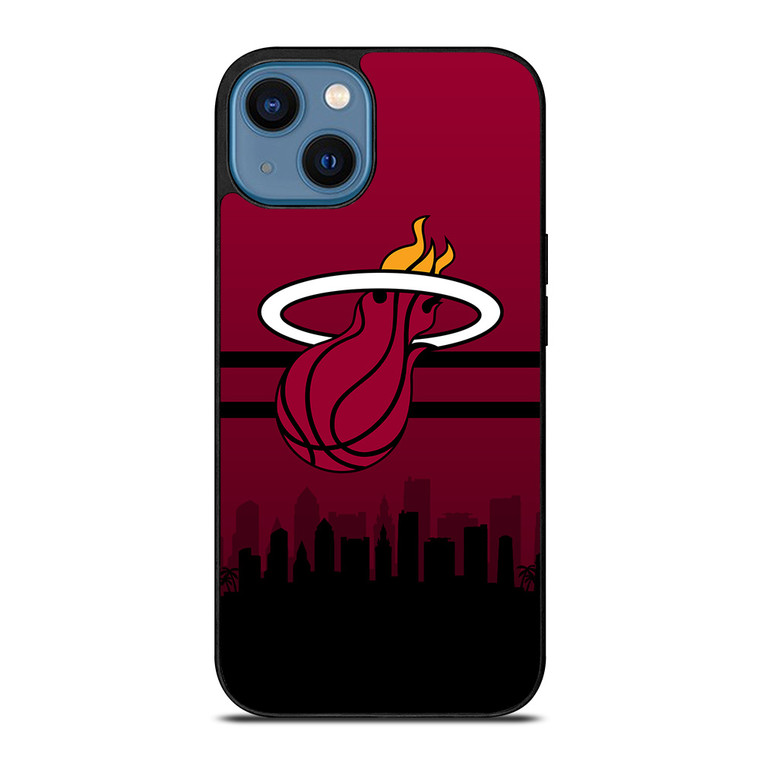 MIAMI HEATS NBA SKYLINE iPhone 14 Case Cover
