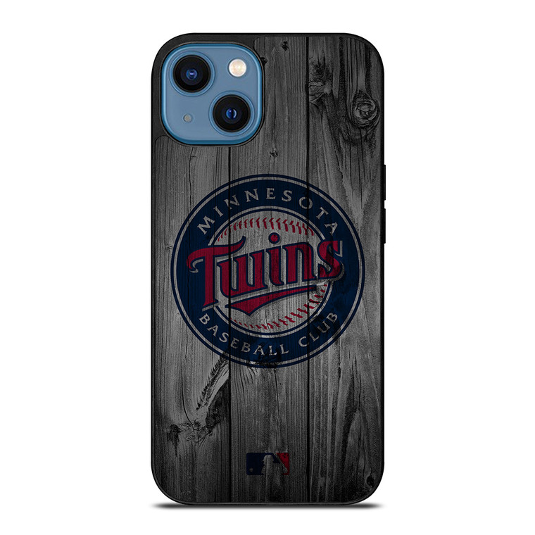 MINNESOTA TWINS BASEBALL MLB WOOD LOGO iPhone 14 Case Cover