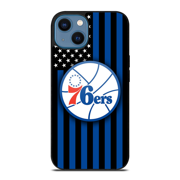 PHILADELPHIA 76ERS NBA USA FLAG iPhone 14 Case Cover
