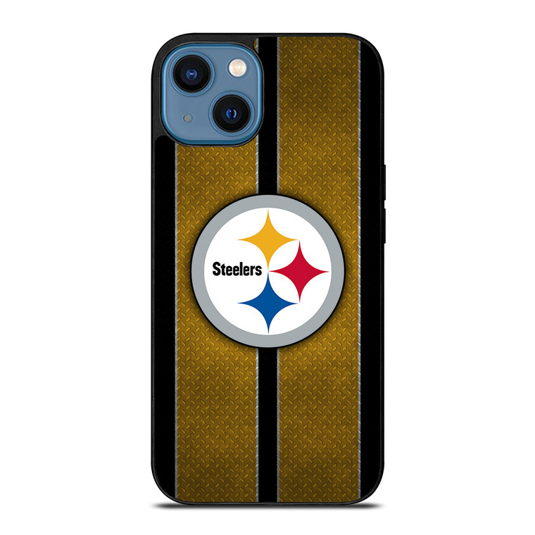 PITTSBURGH STEELERS NFL METAL STRIPE iPhone 14 Case Cover