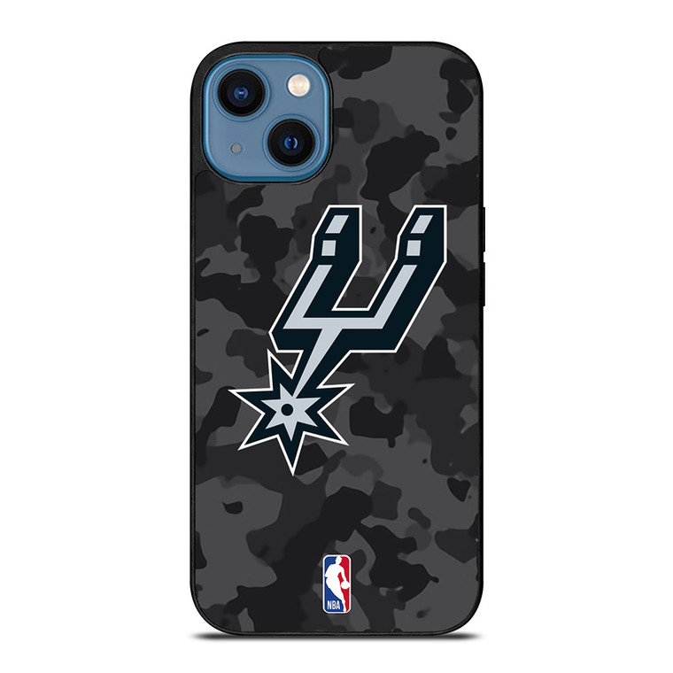 SAN ANTONIO SPURS BLACK CAMO iPhone 14 Case Cover