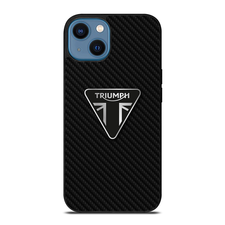 TRIUMPH MOTORCYCLES CARBON FIBER iPhone 14 Case Cover
