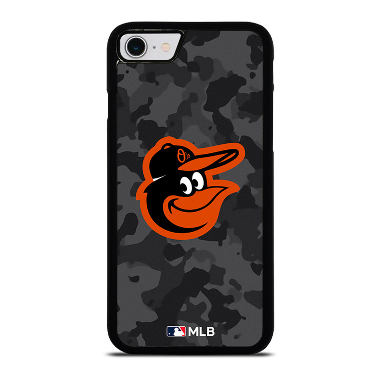 BALTIMORE ORIOLES BASEBALL BLACK CAMO iPhone SE 2022 Case Cover