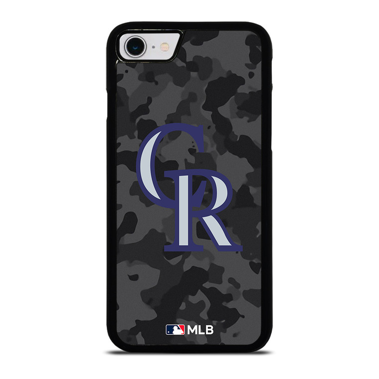 COLORADO ROCKIES BASEBALL BLACK CAMO iPhone SE 2022 Case Cover