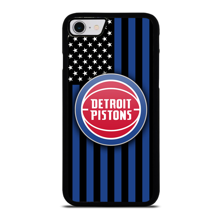 DETROIT PISTONS NBA USA FLAG iPhone SE 2022 Case Cover