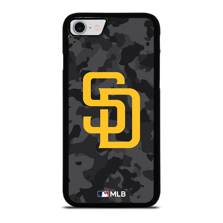 SAN DIEGO PADRES BASEBALL BLACK CAMO iPhone SE 2022 Case Cover