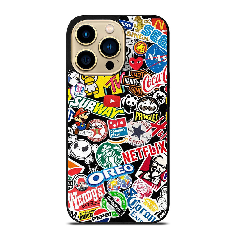 FAMOUS BRAND LOGO MIX iPhone 14 Pro Max Case Cover