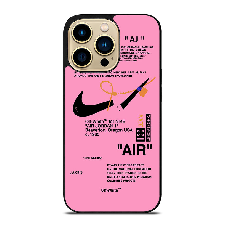 NIKE AIR OFF WHITE PINK iPhone 14 Pro Max Case Cover