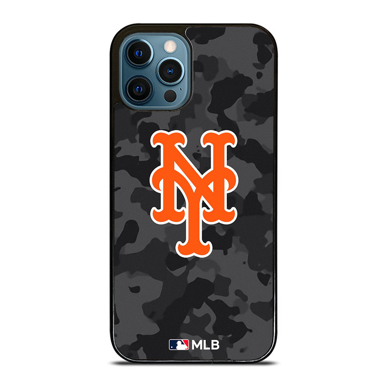 NEW YORK METS BASEBALL BLACK CAMO iPhone 12 Pro Max Case Cover