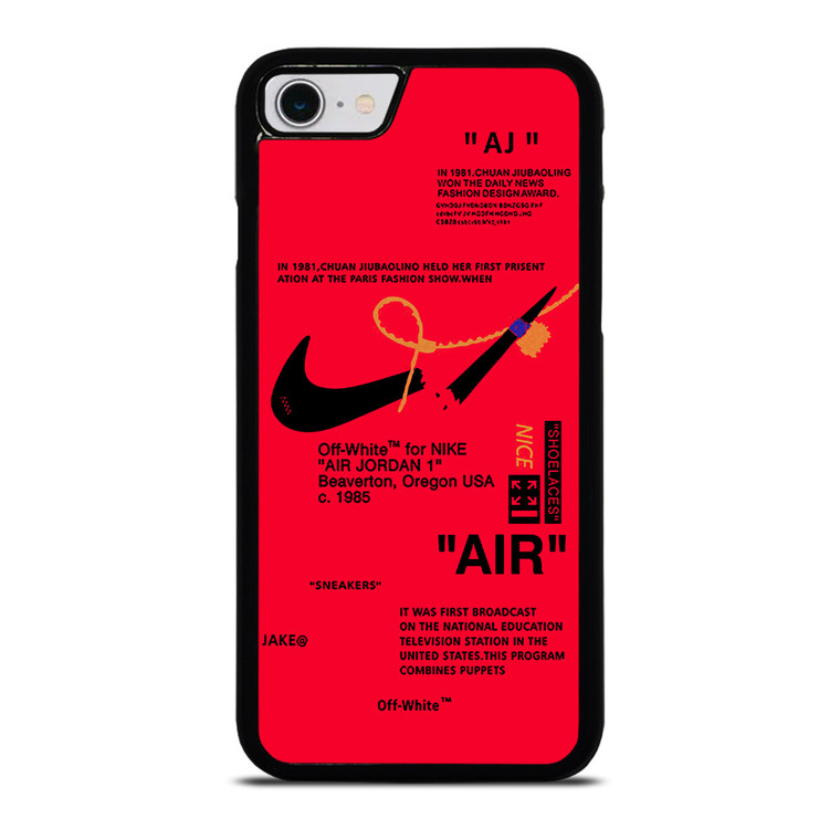 NIKE AIR OFF WHITE RED iPhone SE 2022 Case Cover