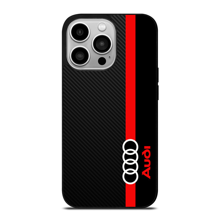 AUDI RED STRIPE LOGO iPhone 14 Pro Case Cover