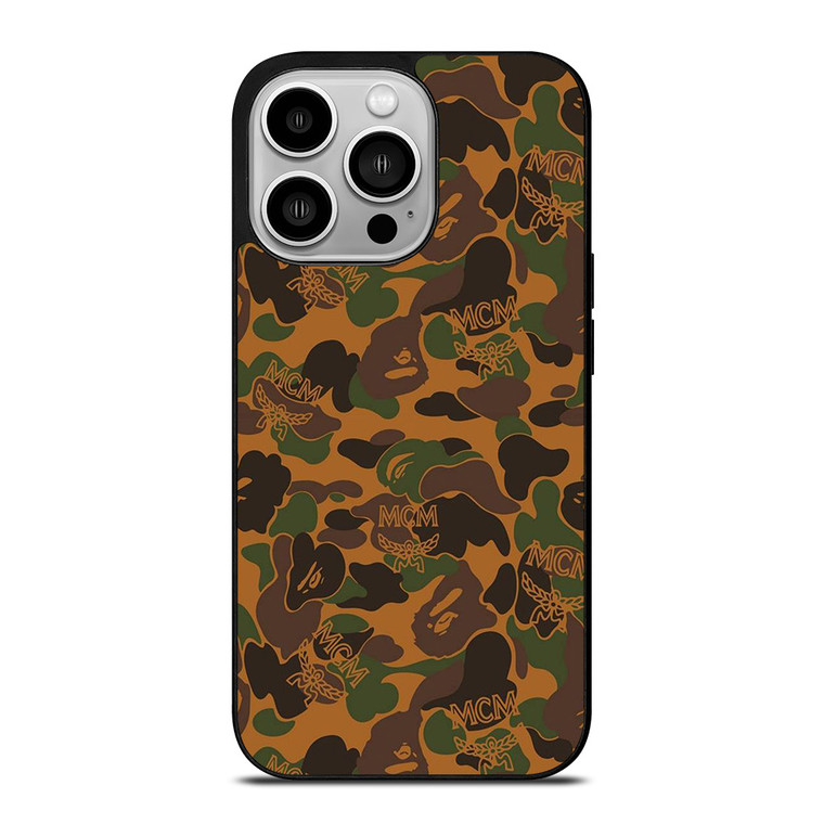 BAPE X MCM WORLDWIDE iPhone 14 Pro Case Cover BAPE X MCM WORLDWIDE iPhone 14 Pro Case Cover