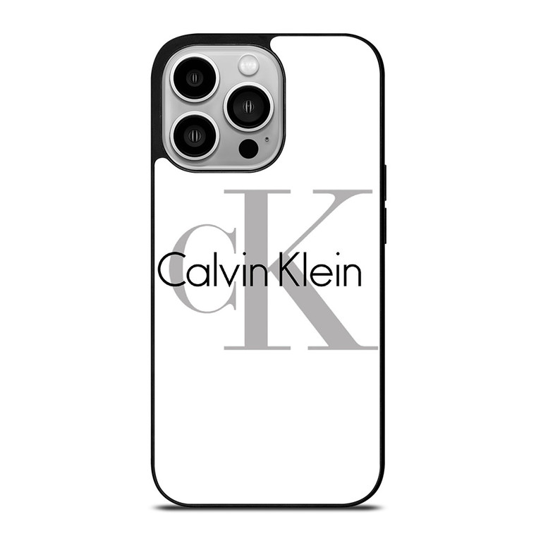 CALVIN KLEIN WHITE LOGO iPhone 14 Pro Case Cover