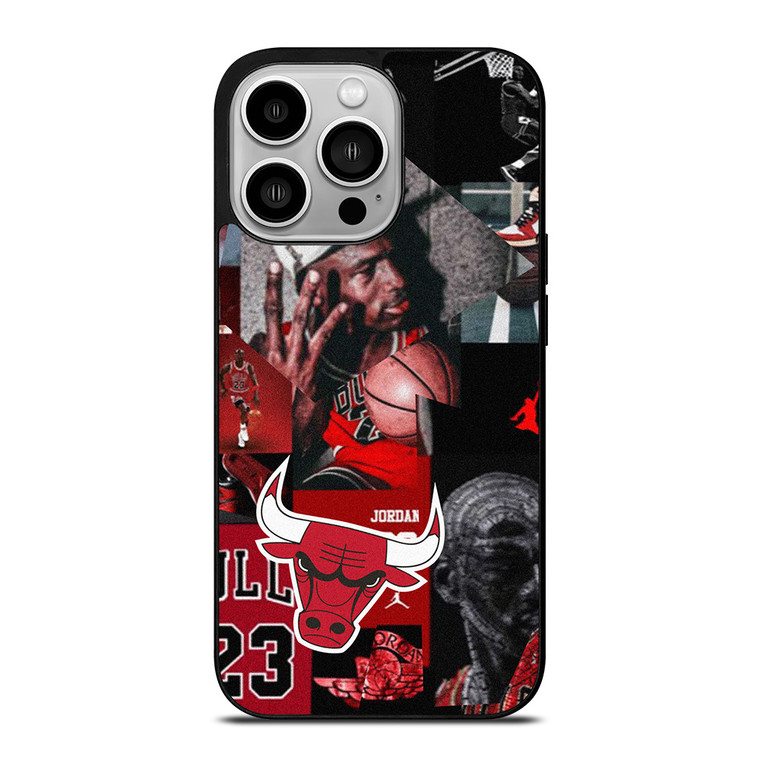 MICHAEL JORDAN CHICAGO BULLS COLLAGE iPhone 14 Pro Case Cover