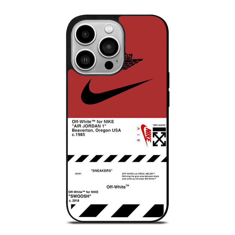 NIKE AIR JORDAN OFF WHITE LOGO iPhone 14 Pro Case Cover