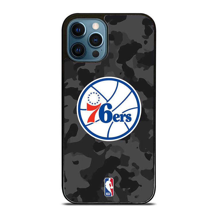 PHILADELPHIA 76ERS BLACK CAMO iPhone 12 Pro Max Case Cover