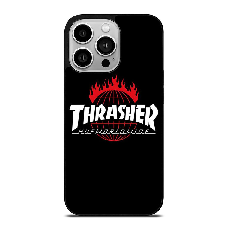 THRASHER HUF WORLDWIDE LOGO iPhone 14 Pro Case Cover