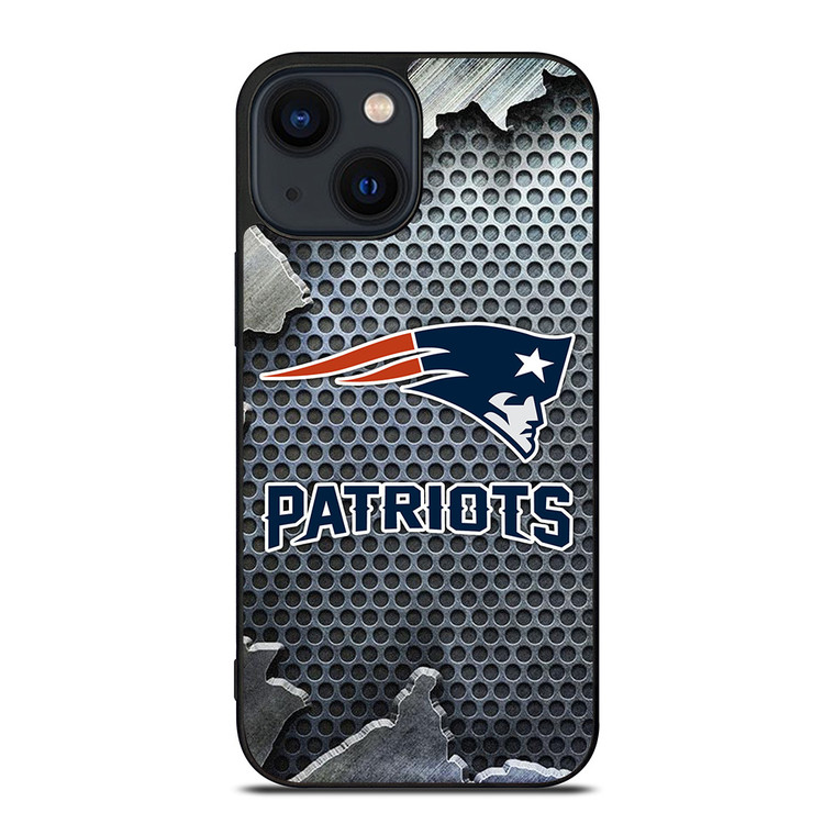 NEW ENGLAND PATRIOTS BROKEN METAL iPhone 14 Plus Case Cover