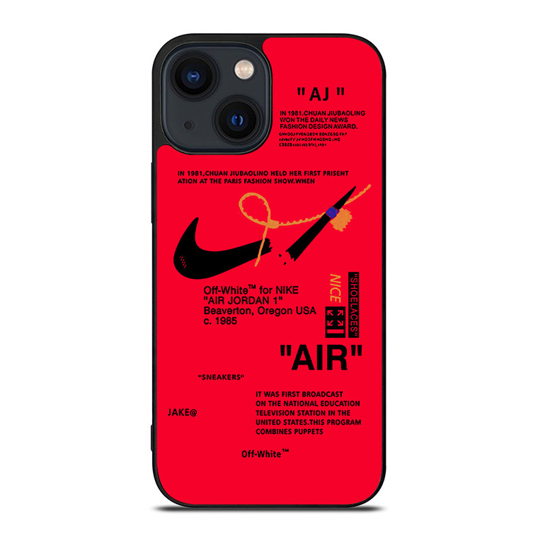 NIKE AIR OFF WHITE RED iPhone 14 Plus Case Cover NIKE AIR OFF WHITE RED iPhone 14 Plus Case Cover