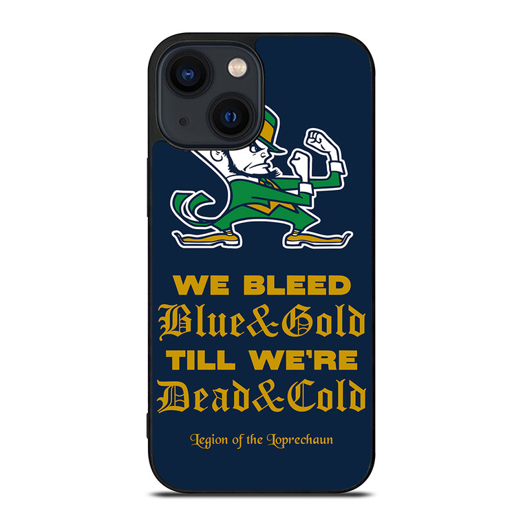 NOTRE DAME BLEED BLUE AND GOLD iPhone 14 Plus Case Cover