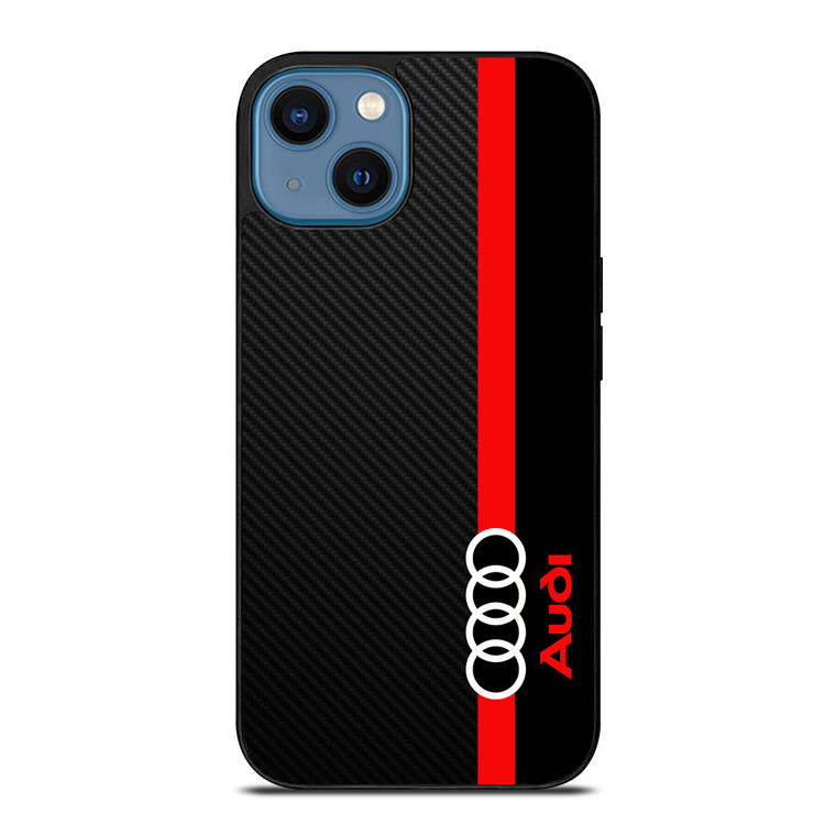 AUDI RED STRIPE LOGO iPhone 14 Case Cover