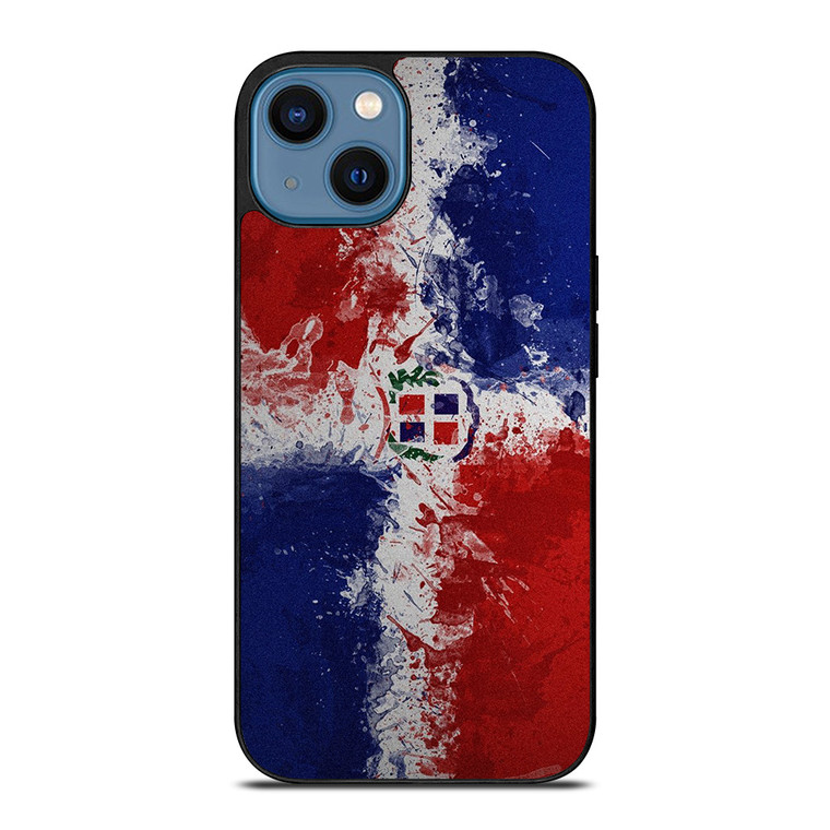 DOMINICAN REPUBLIC FLAG ART iPhone 14 Case Cover