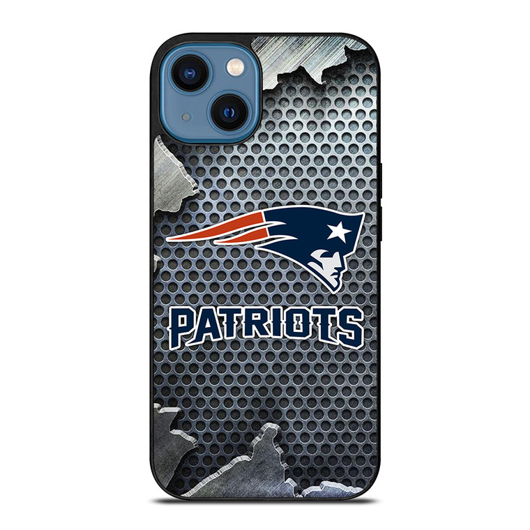 NEW ENGLAND PATRIOTS BROKEN METAL iPhone 14 Case Cover