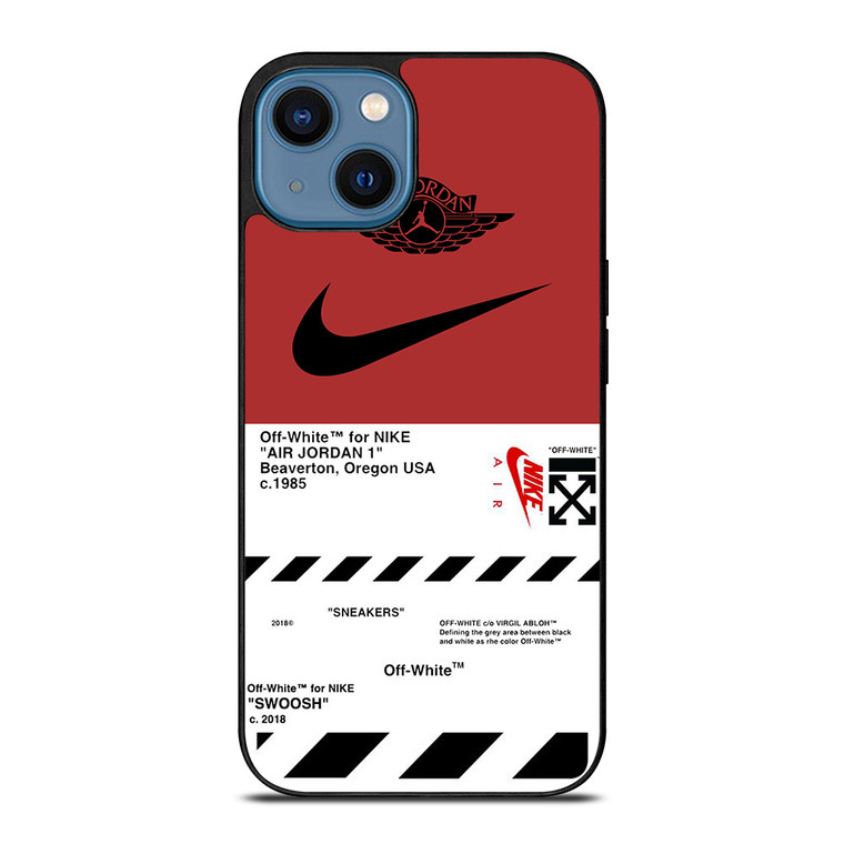 NIKE AIR JORDAN OFF WHITE LOGO iPhone 14 Case Cover