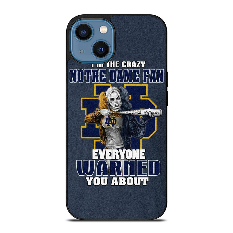 NOTRE DAME FIGHTING HARLEY QUINN iPhone 14 Case Cover