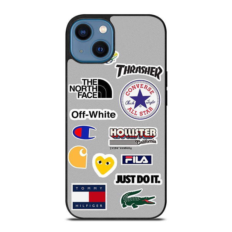 SKATEBOARD BRAND STICKER COLLAGE iPhone 14 Case Cover