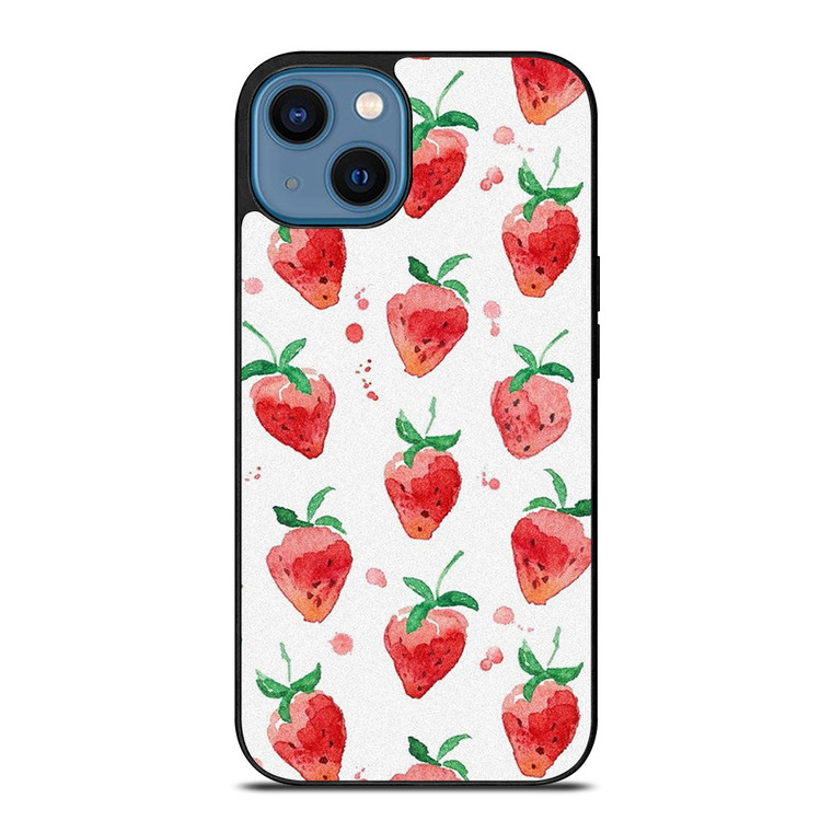 STRAWBERRY BRUSHED PATTERN iPhone 14 Case Cover