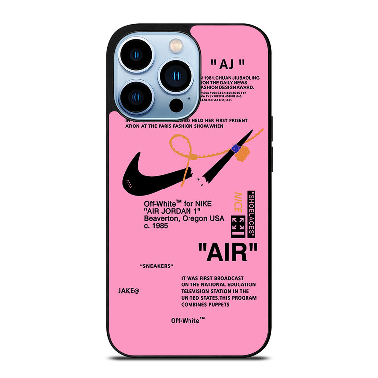 NIKE AIR OFF WHITE PINK iPhone 13 Pro Max Case Cover