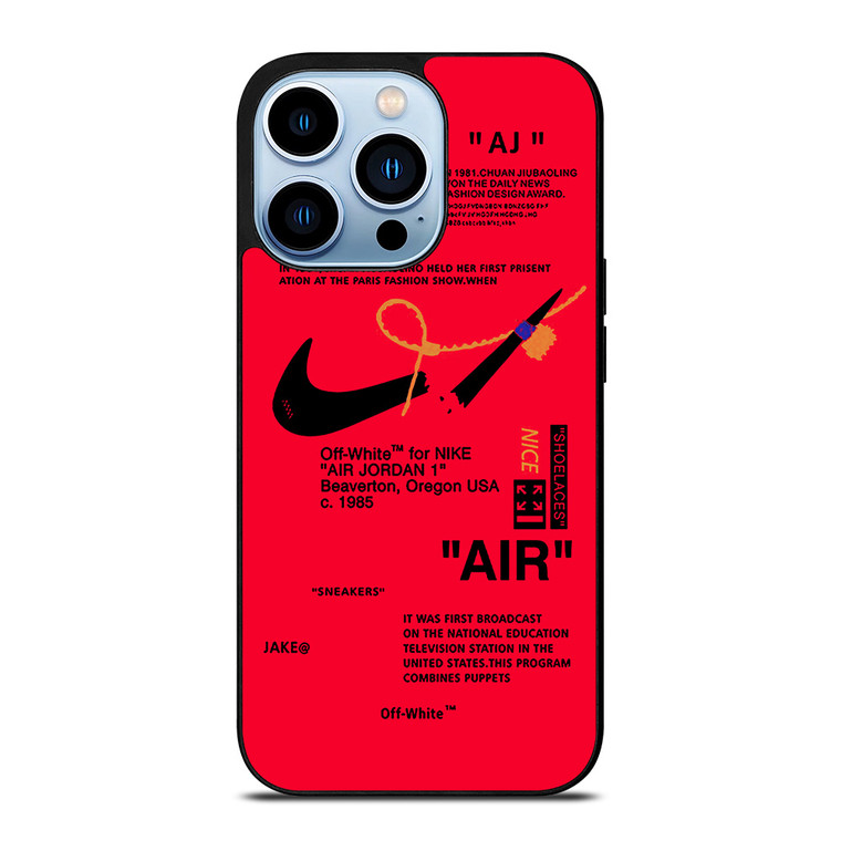 NIKE AIR OFF WHITE RED iPhone 13 Pro Max Case Cover