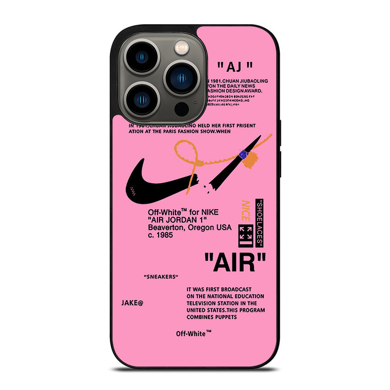NIKE AIR OFF WHITE PINK iPhone 13 Pro Case Cover