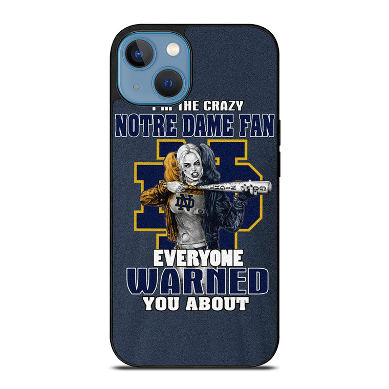 NOTRE DAME FIGHTING HARLEY QUINN iPhone 13 Case Cover NOTRE DAME FIGHTING HARLEY QUINN iPhone 13 Case Cover