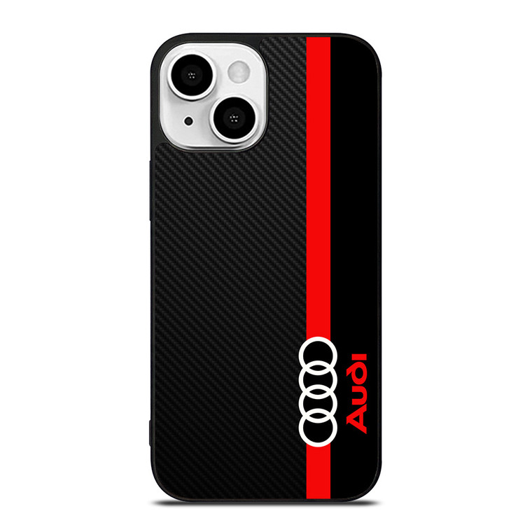 AUDI RED STRIPE LOGO iPhone 13 Mini Case Cover