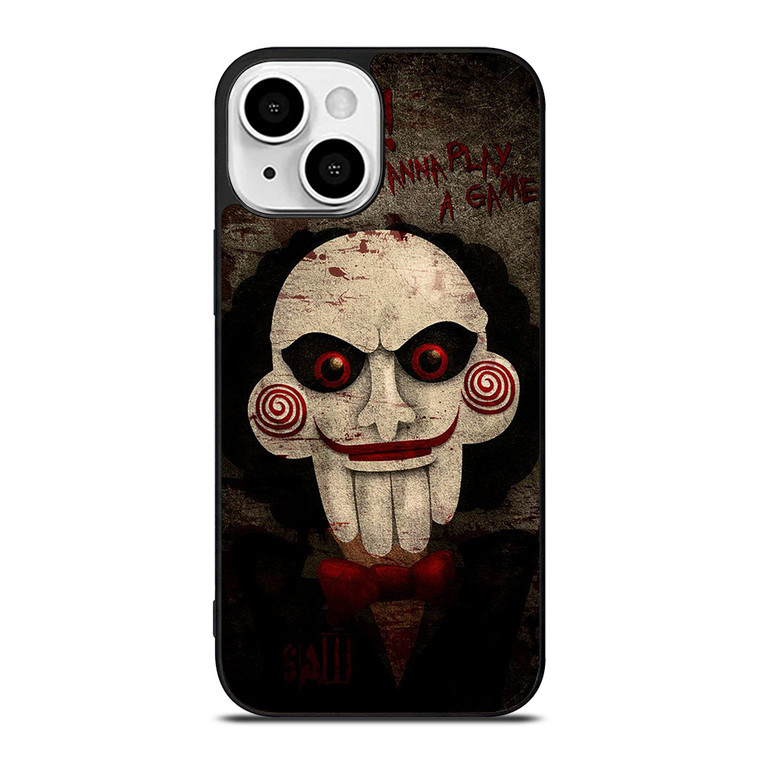 JIGSAW MOVIES I WANNA PLAY A GAME iPhone 13 Mini Case Cover JIGSAW MOVIES I WANNA PLAY A GAME iPhone 13 Mini Case Cover